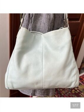 Coach  Phoebe  pebbled leather Light Blue Triple compartment, shoulder bag 26224